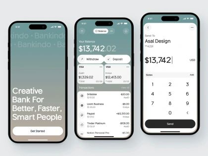 screenshot of a bank app