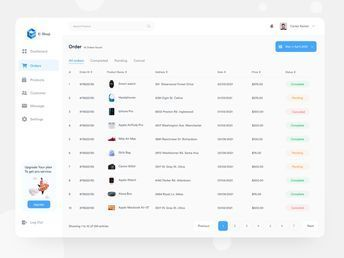 screenshot of a admin dashboard